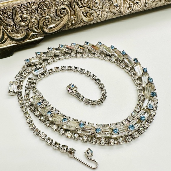 🔥 Vintage Rhinestone Art Deco Choker Necklace STUNNER 💎 - Picture 15 of 17